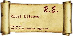 Ritzl Elizeus névjegykártya